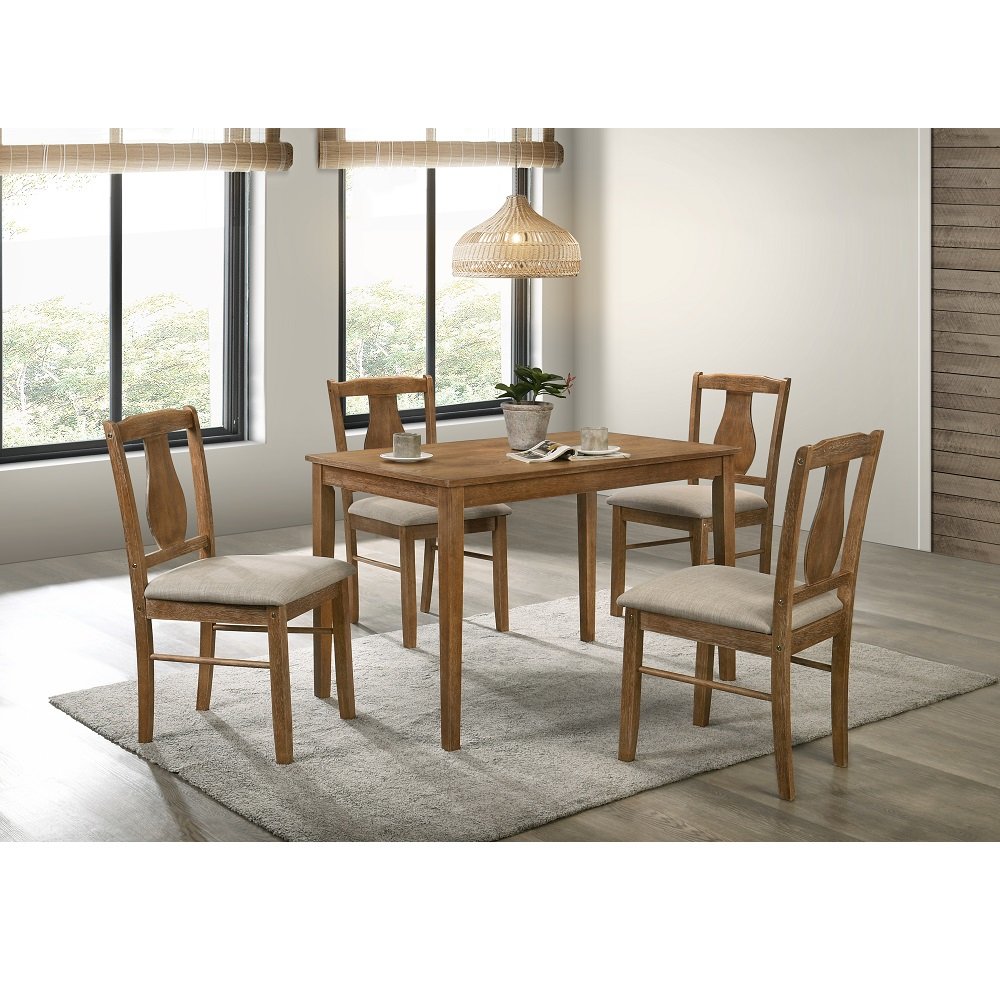 Kayee 5 PC Pack Dining Set Weathered Oak. Picture 1