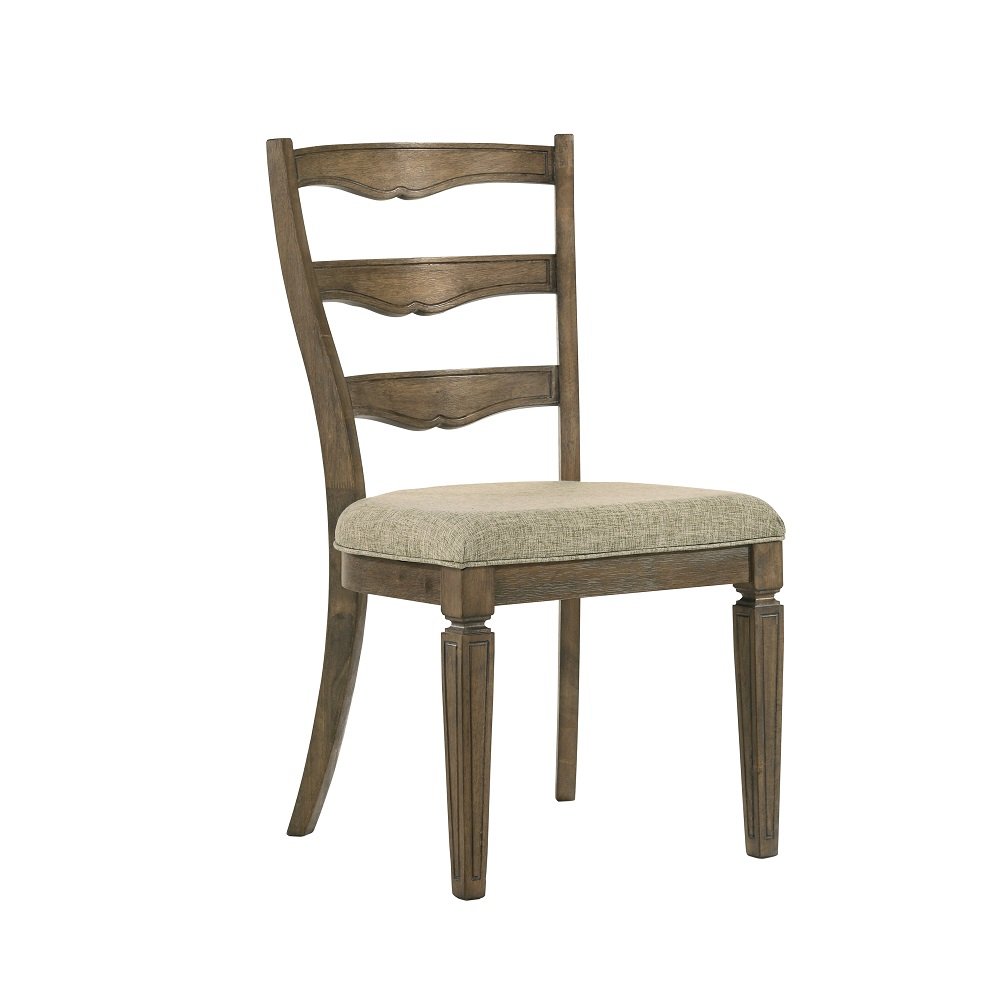 Parfield Side Chair (Set-2) Fabric & Weathered Oak. Picture 1
