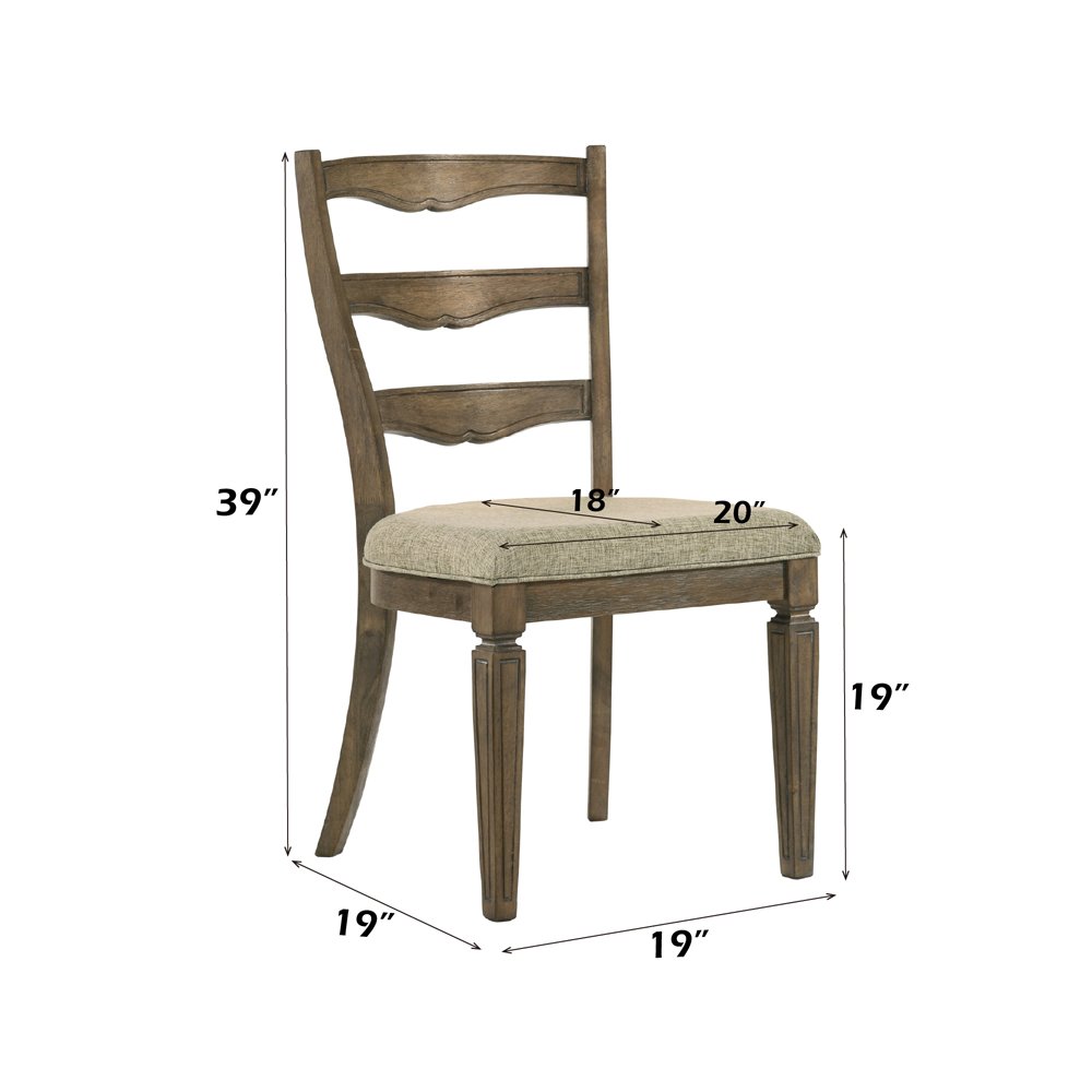 Parfield Side Chair (Set-2) Fabric & Weathered Oak. Picture 7