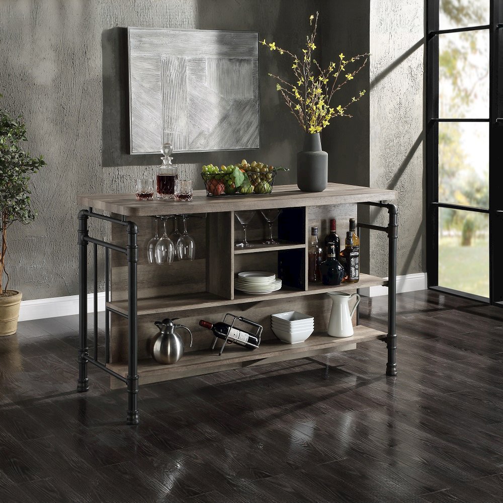 Edina Kitchen Island Antique Oak & Sandy Gray. Picture 1