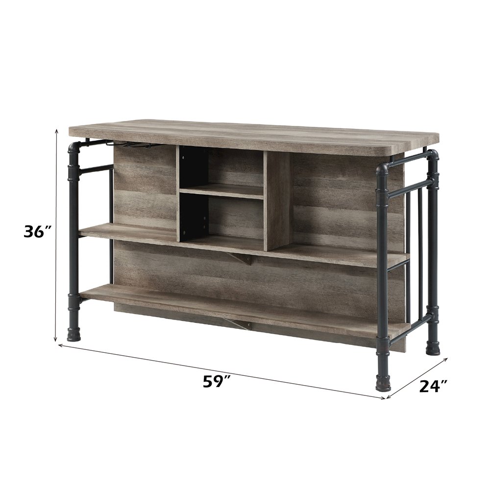 Edina Kitchen Island Antique Oak & Sandy Gray. Picture 6