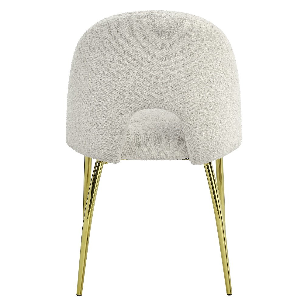 Fadri Side Chair (Set-2) Teddy Sherpa & Mirrored Gold. Picture 5