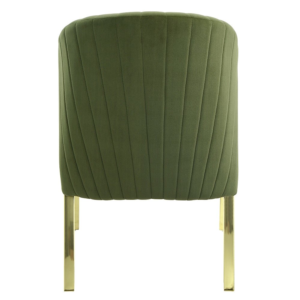 Fallon Side Chair (Set-2) Green Velvet & Mirrored Gold. Picture 5