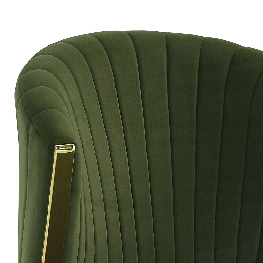 Fallon Side Chair (Set-2) Green Velvet & Mirrored Gold. Picture 8