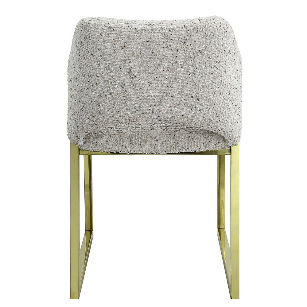 Galdesa Side Chair (Set-2) Teddy Sherpa & Mirrored Gold. Picture 5