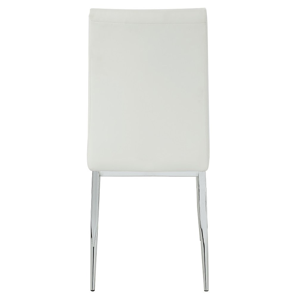 Kamaile Side Chair (Set-2) Beige Synthetic Leather & Chrome. Picture 5