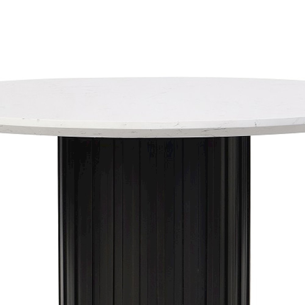 Jaramillo Round Dining Table Engineered Marble & Rustic Espresso. Picture 4