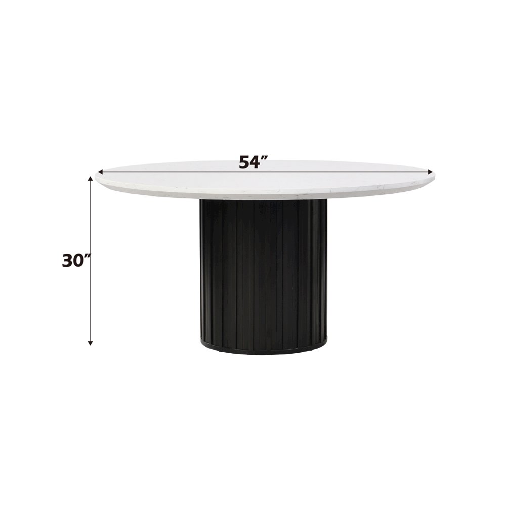 Jaramillo Round Dining Table Engineered Marble & Rustic Espresso. Picture 7