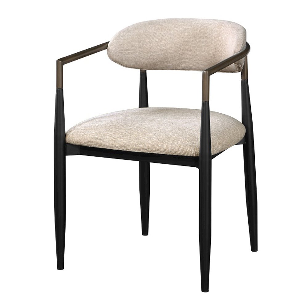 Jaramillo Arm Chair (Set-2) Beige Linen & Black. Picture 2