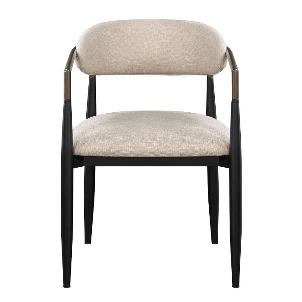Jaramillo Arm Chair (Set-2) Beige Linen & Black. Picture 3