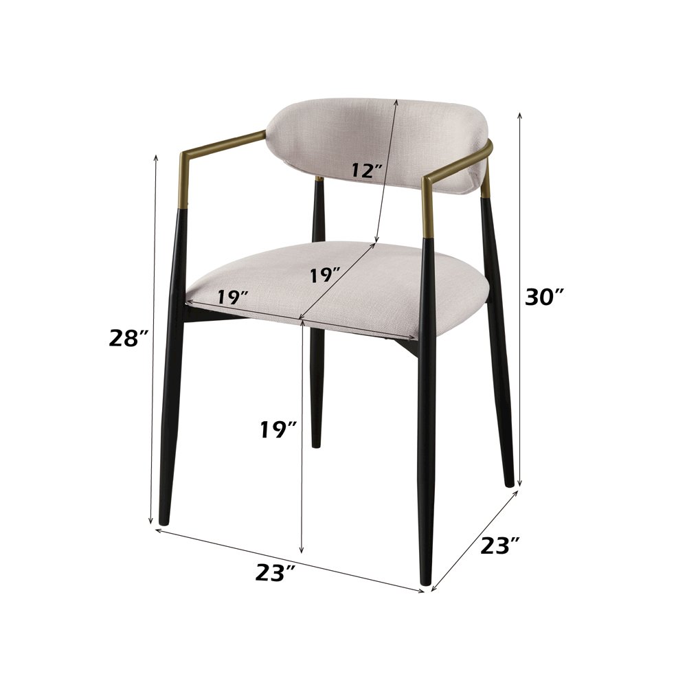 Jaramillo Arm Chair (Set-2) Beige Linen & Black. Picture 7