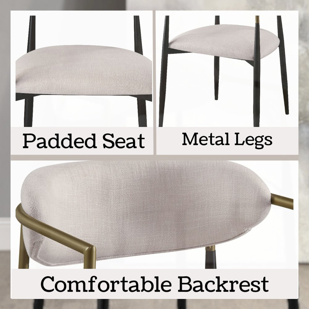 Jaramillo Arm Chair (Set-2) Beige Linen & Black. Picture 8