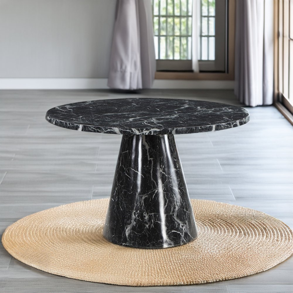 Hollis Dining Table Engineered Stone & Black. Picture 4