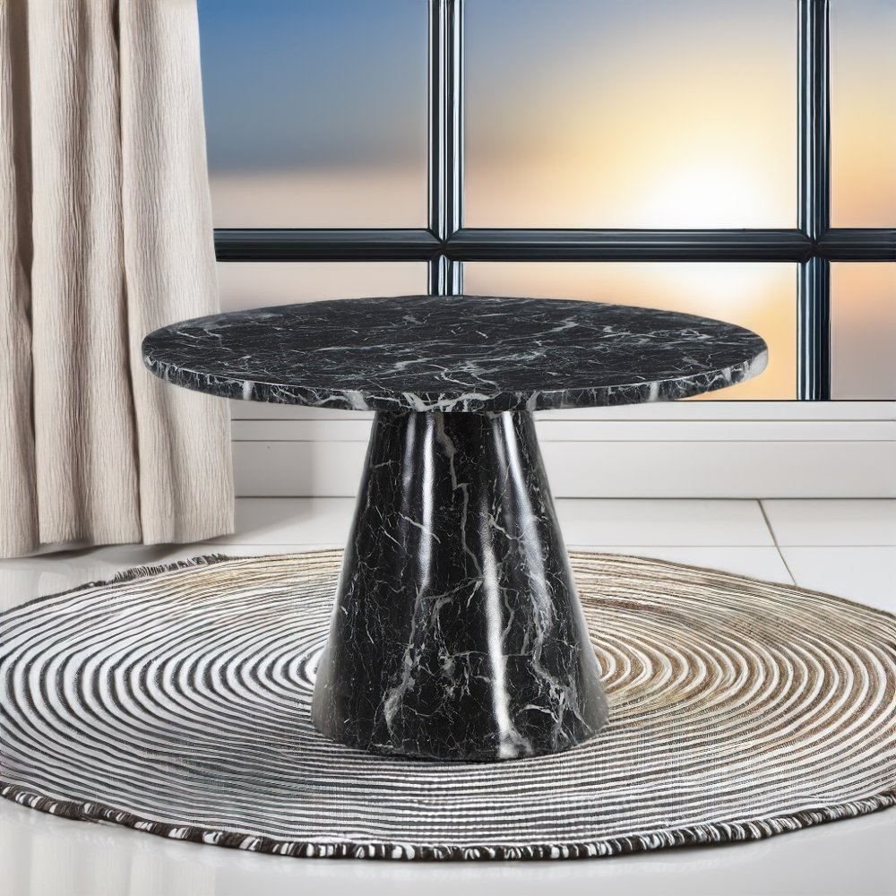 Hollis Dining Table Engineered Stone & Black. Picture 5