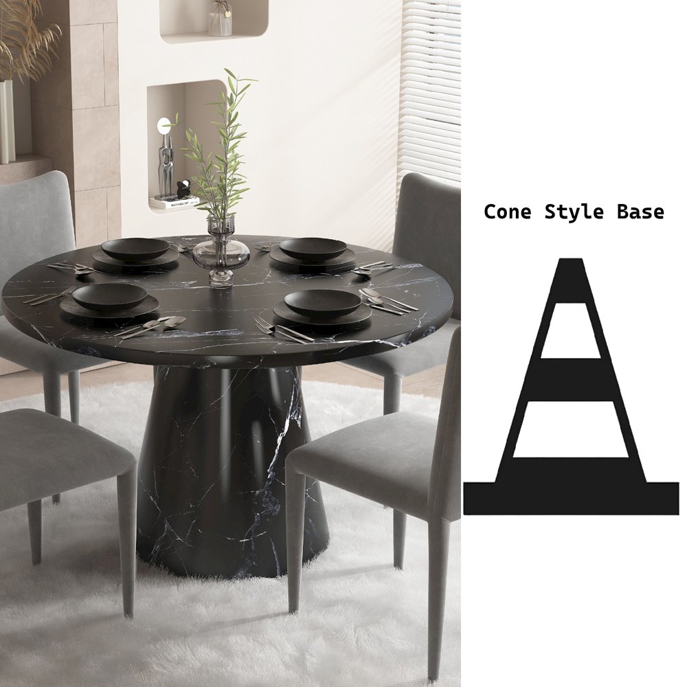 Hollis Dining Table Engineered Stone & Black. Picture 8