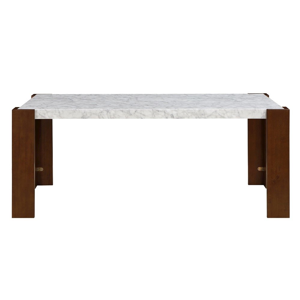 Hettie Dining Table Engineered Stone & Walnut. Picture 3