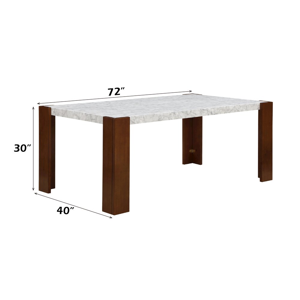 Hettie Dining Table Engineered Stone & Walnut. Picture 6