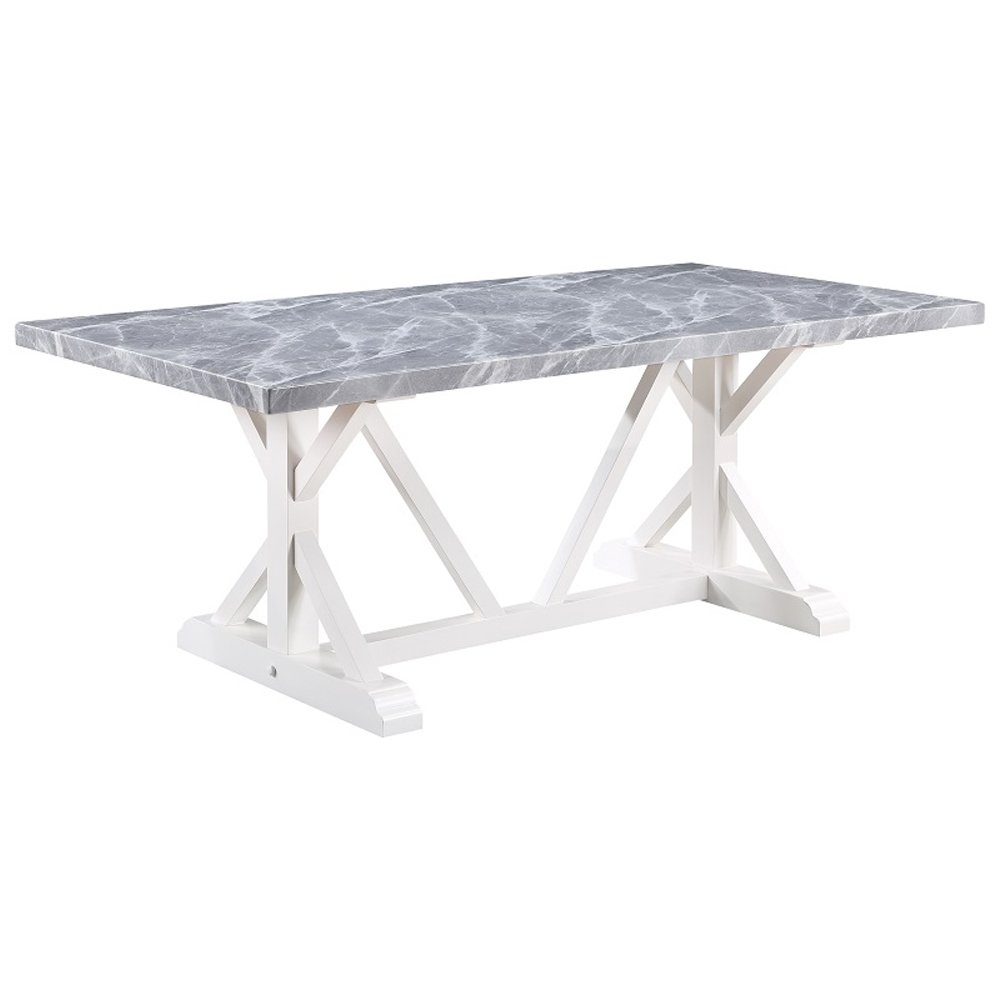 Hollyn Dining Table Engineered Stone & White. Picture 2