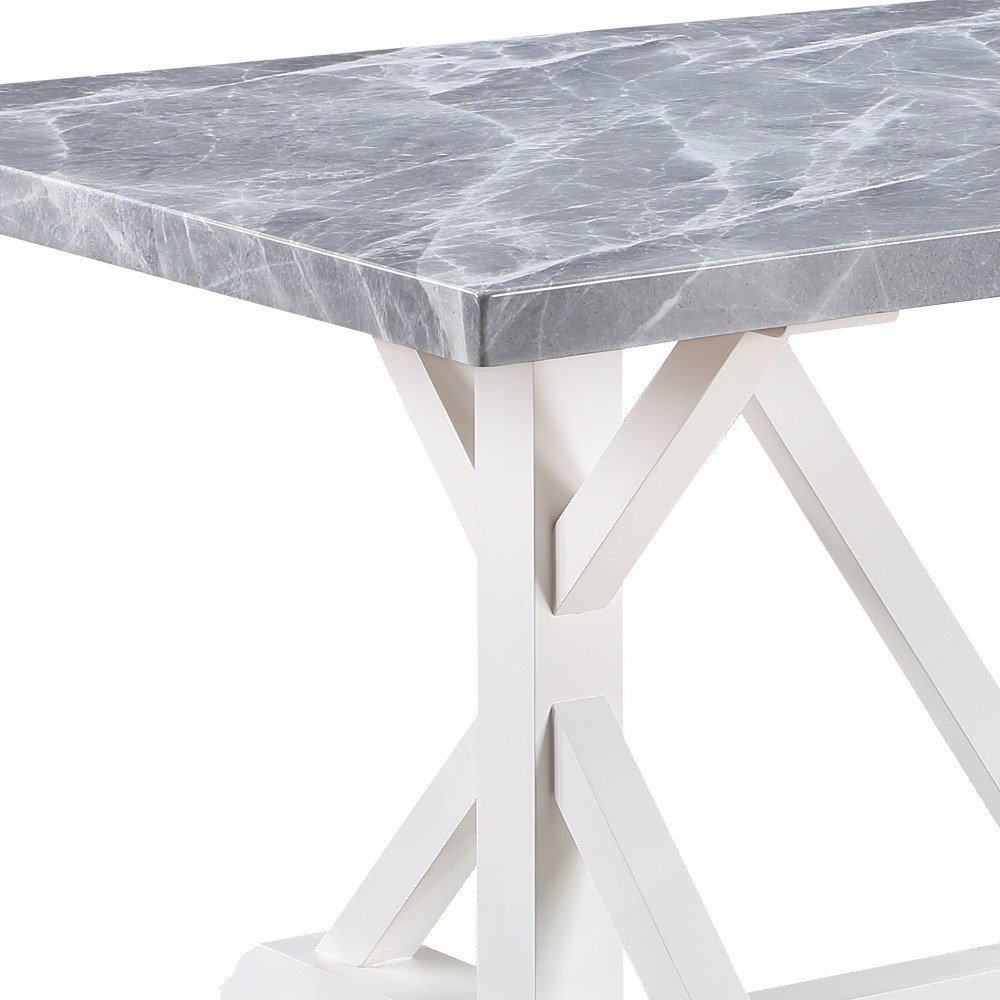 Hollyn Dining Table Engineered Stone & White. Picture 6