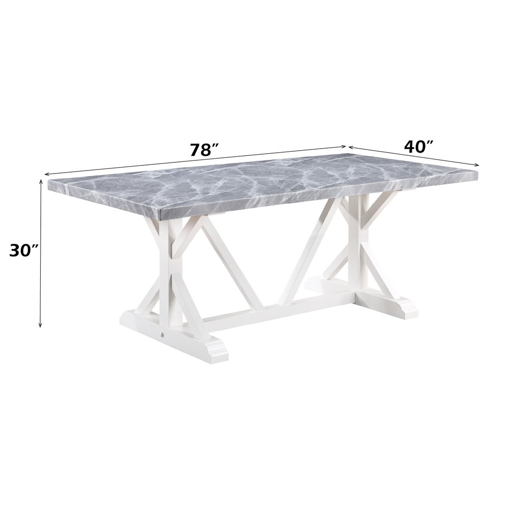 Hollyn Dining Table Engineered Stone & White. Picture 7