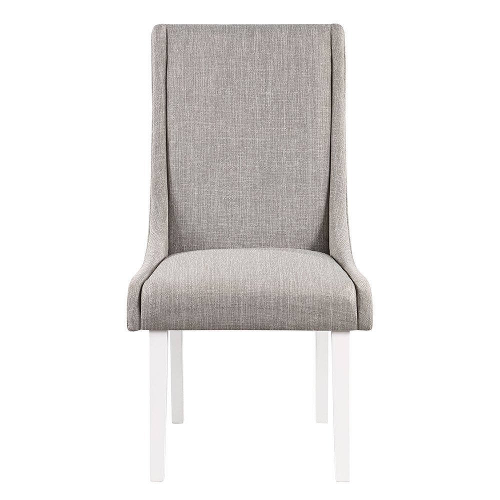 Hollyn Side Chair (Set-2) Gray Linen & White. Picture 3