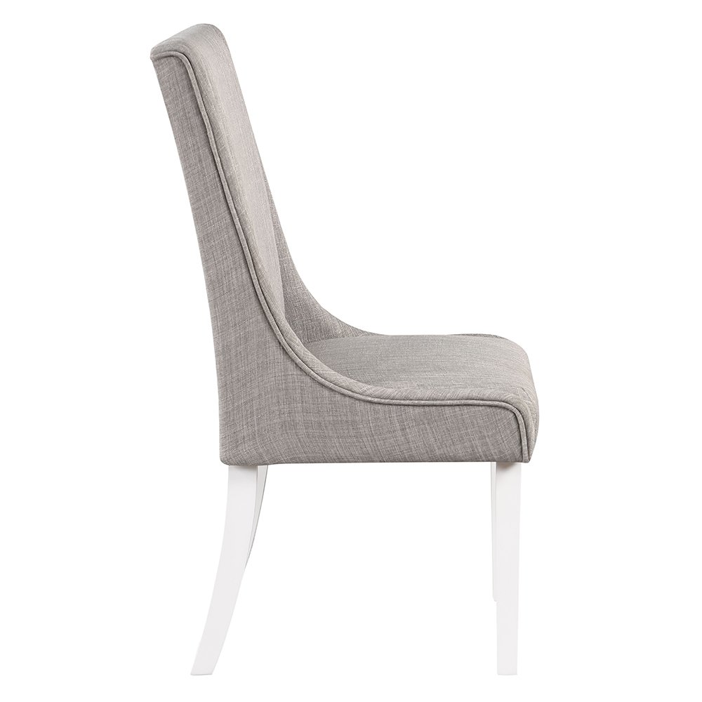 Hollyn Side Chair (Set-2) Gray Linen & White. Picture 4