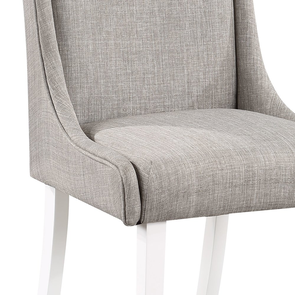 Hollyn Side Chair (Set-2) Gray Linen & White. Picture 7