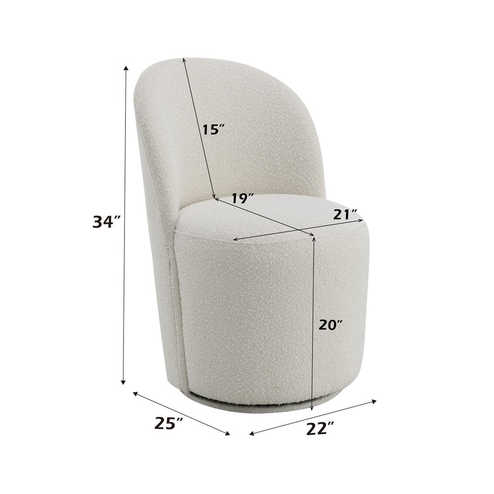 Kinton Side Chair w/Swivel (Set-2) Beige Boucle. Picture 8