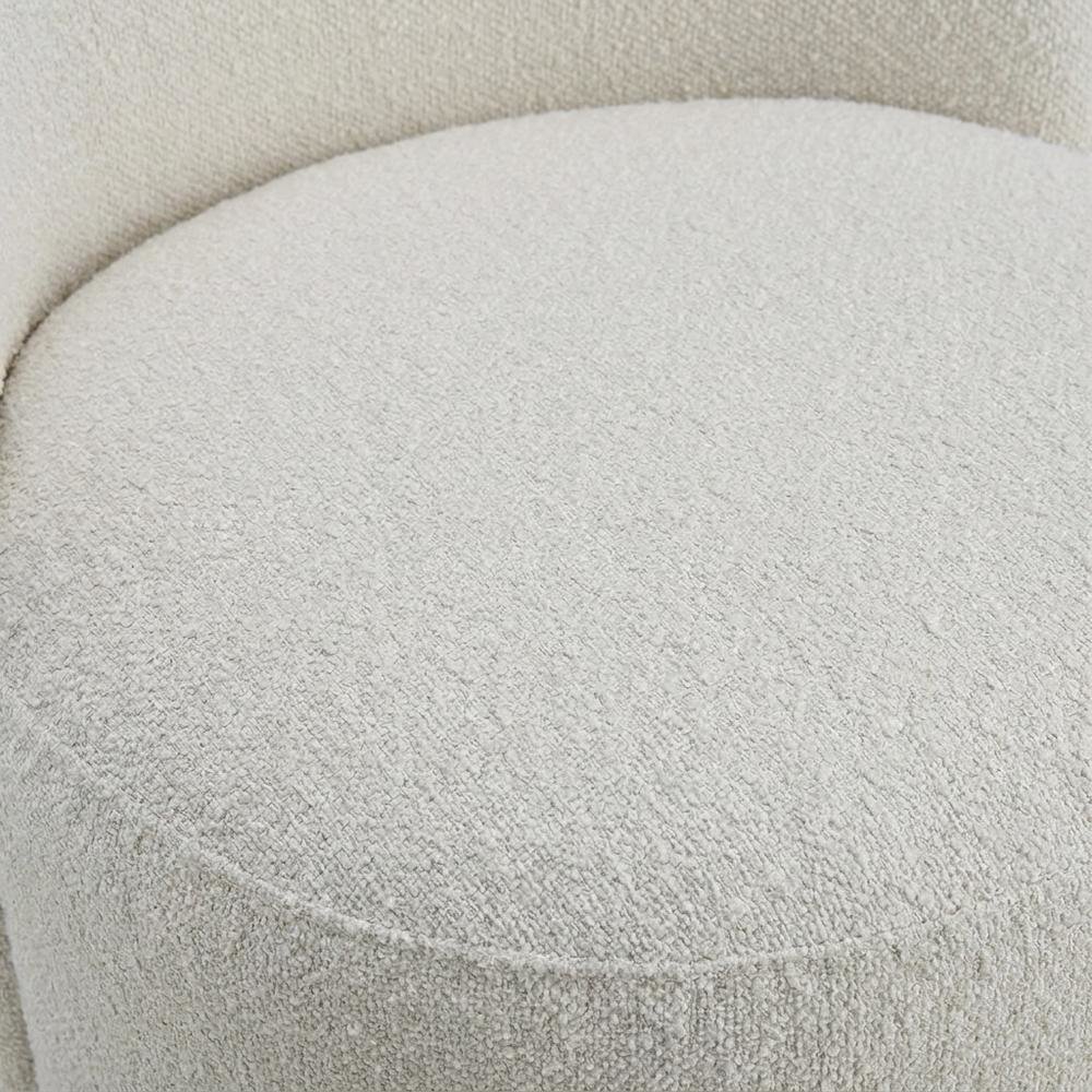 Boucle Swivel Accent Chair, Dining or Living Room Side Chair, Beige Boucle, Set of 2. Picture 6