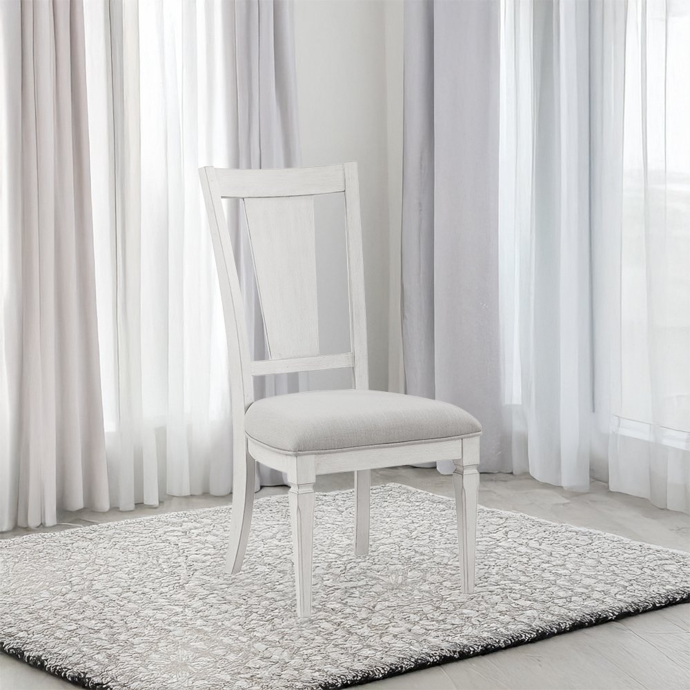 Katia Side Chair (Set-2) Light Gray Linen & Weathered White. Picture 1