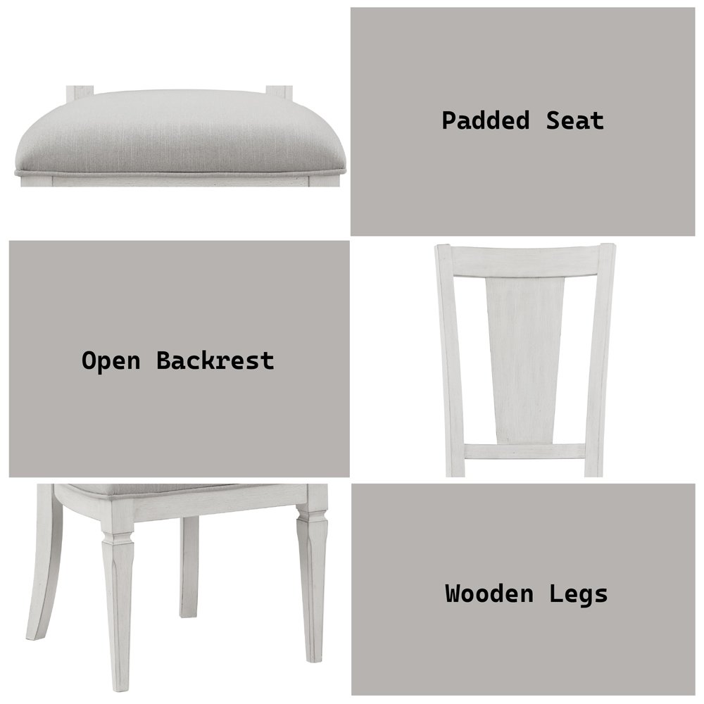 Katia Side Chair (Set-2) Light Gray Linen & Weathered White. Picture 7