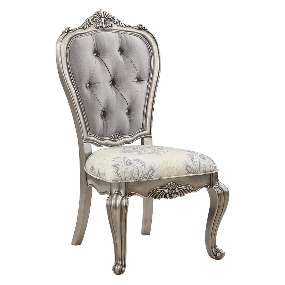 Ariadne Side Chair (Set-2) Velvet & Antique Plantinum. Picture 2