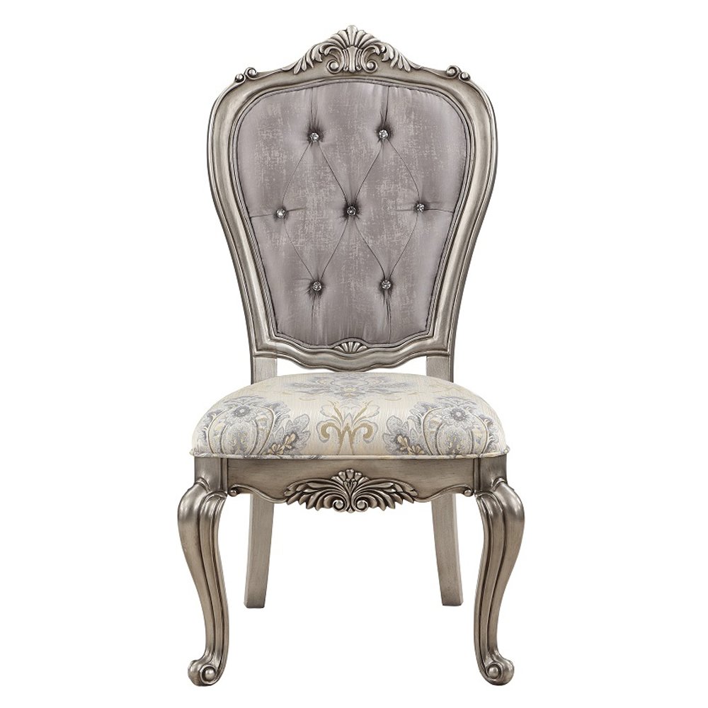 Ariadne Side Chair (Set-2) Velvet & Antique Plantinum. Picture 3