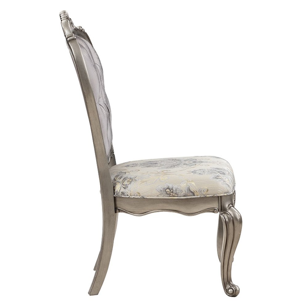 Ariadne Side Chair (Set-2) Velvet & Antique Plantinum. Picture 4