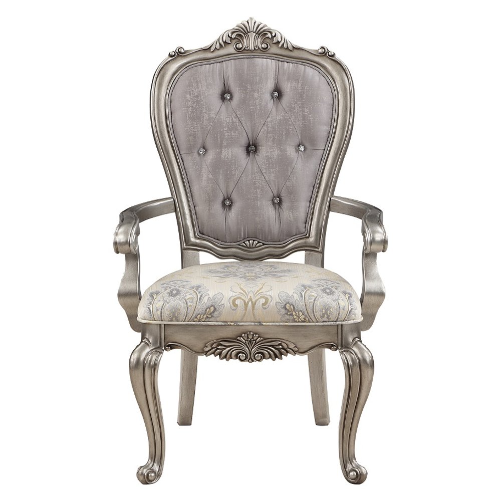 Ariadne Arm Chair (Set-2) Velvet & Antique Plantinum. Picture 3