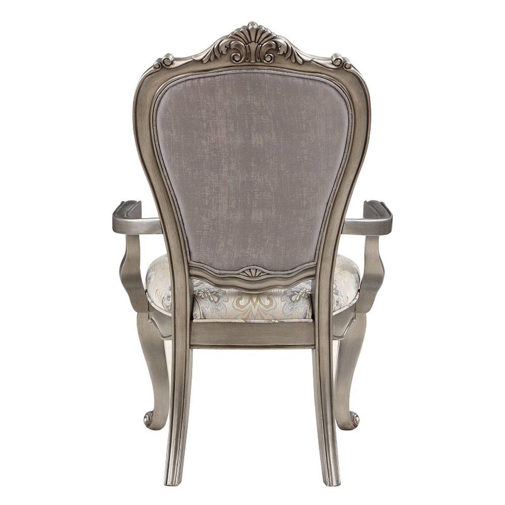 Ariadne Arm Chair (Set-2) Velvet & Antique Plantinum. Picture 5