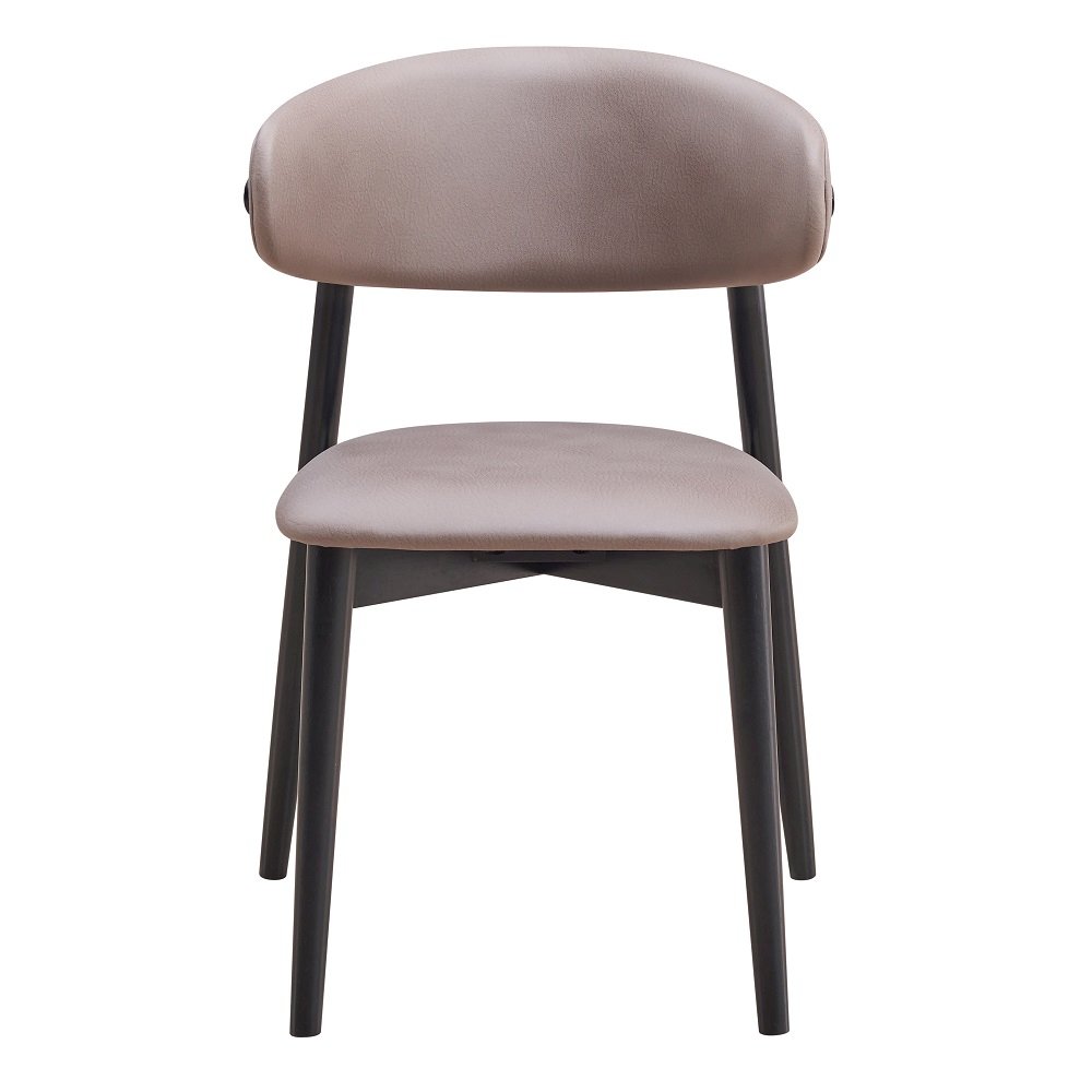 Lanae Side Chair (Set-2) Gray Polish Mircofiber & Black. Picture 3