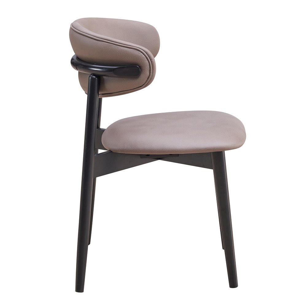 Lanae Side Chair (Set-2) Gray Polish Mircofiber & Black. Picture 4