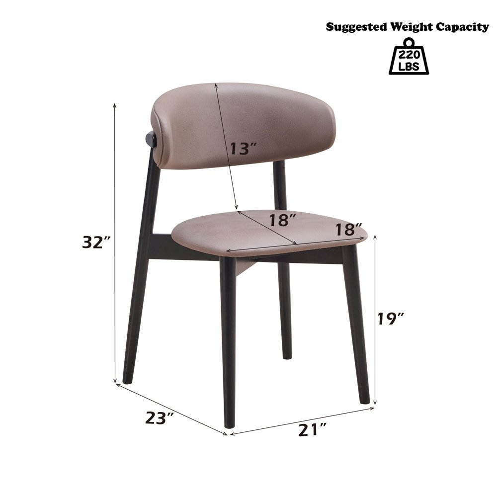 Lanae Side Chair (Set-2) Gray Polish Mircofiber & Black. Picture 6