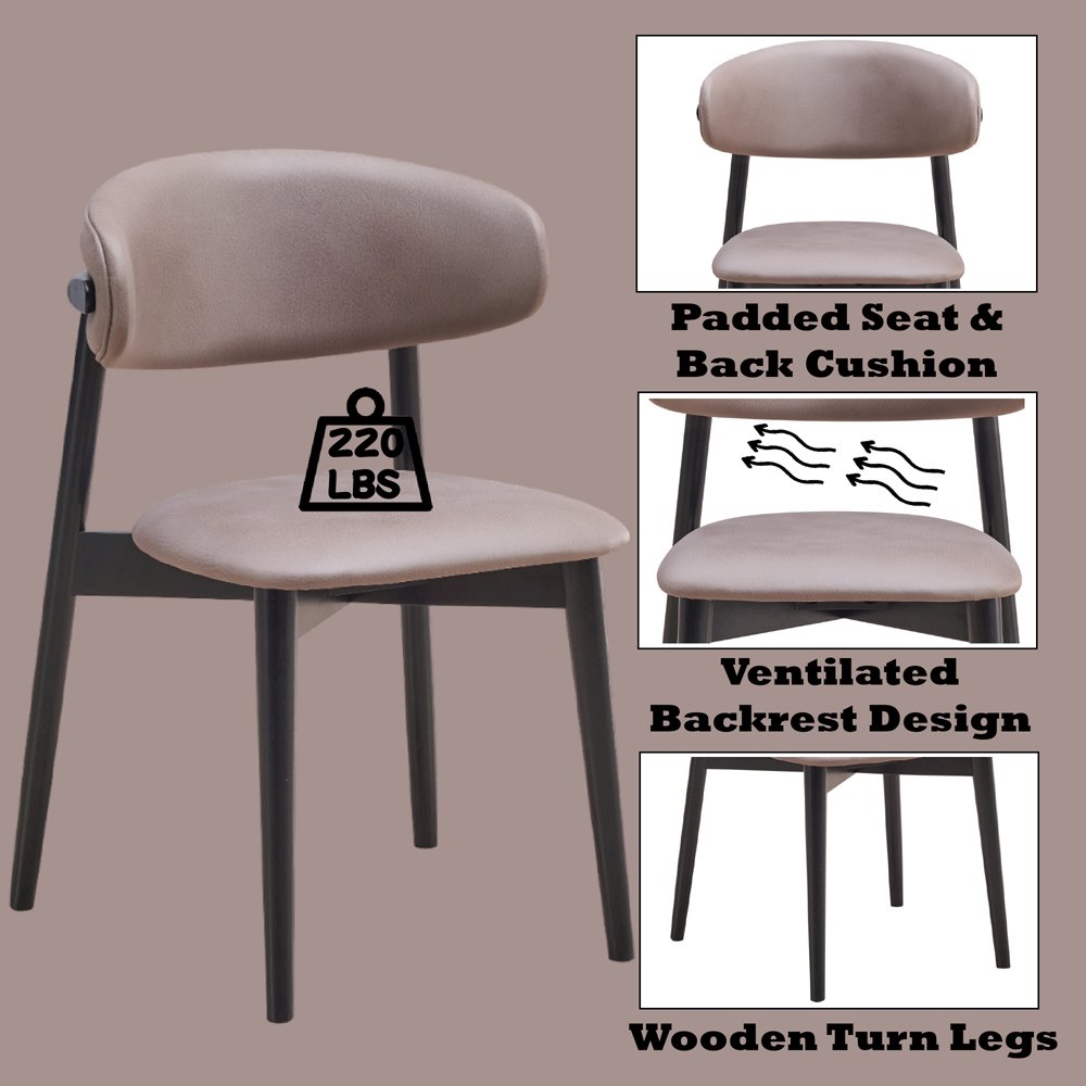 Lanae Side Chair (Set-2) Gray Polish Mircofiber & Black. Picture 7