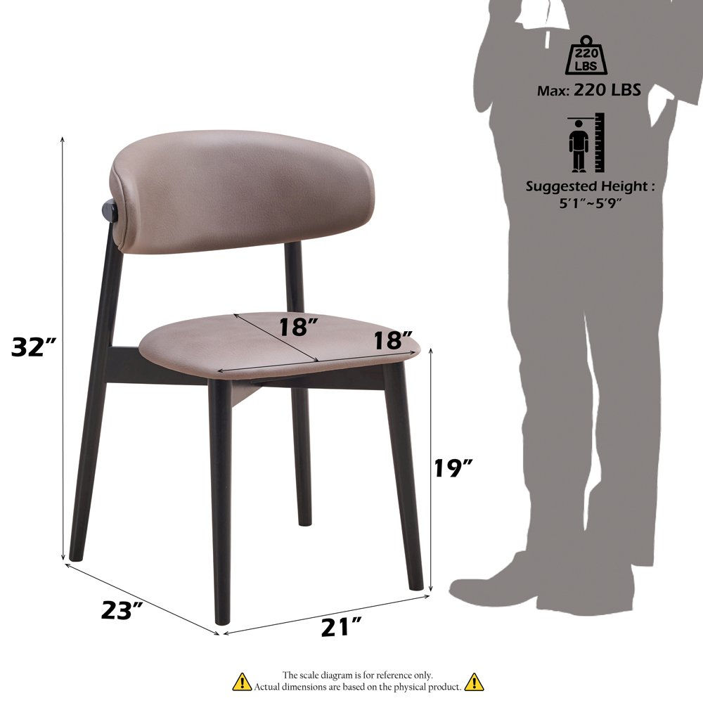Lanae Side Chair (Set-2) Gray Polish Mircofiber & Black. Picture 9
