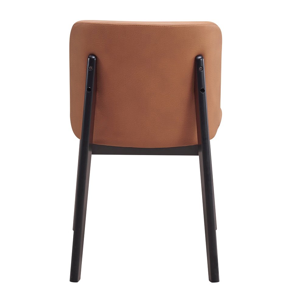 Eliora Side Chair (Set-2) Camel Polish Mircofiber & Black. Picture 5
