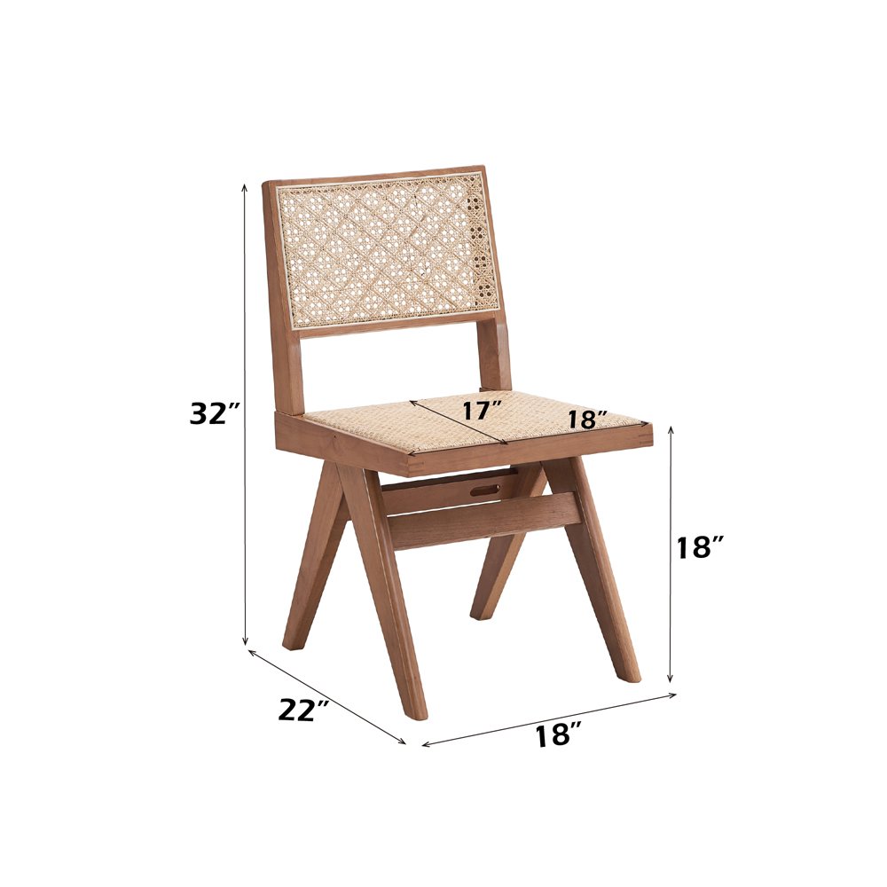 Velentina Side Chair (Set-2) Rattan & Natural. Picture 8