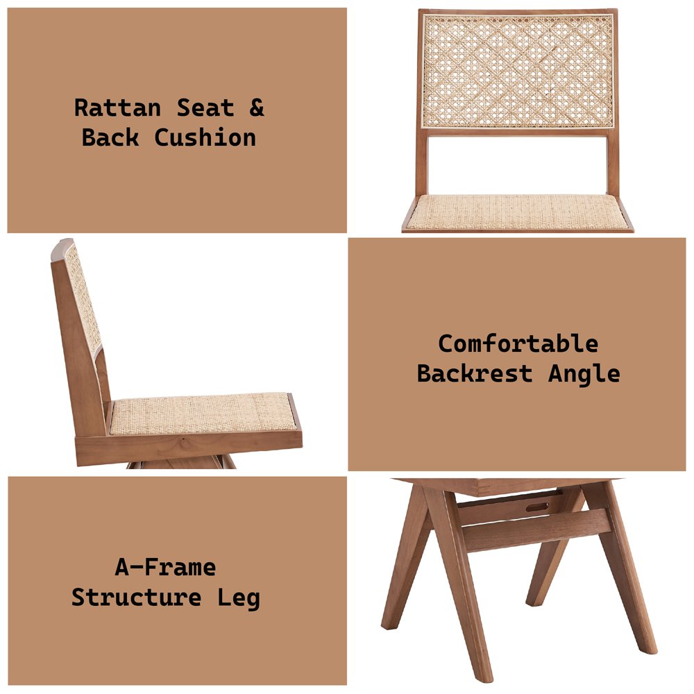 Velentina Side Chair (Set-2) Rattan & Natural. Picture 9