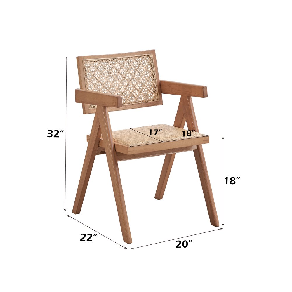 Velentina Arm Chair (Set-2) Rattan & Natural. Picture 7