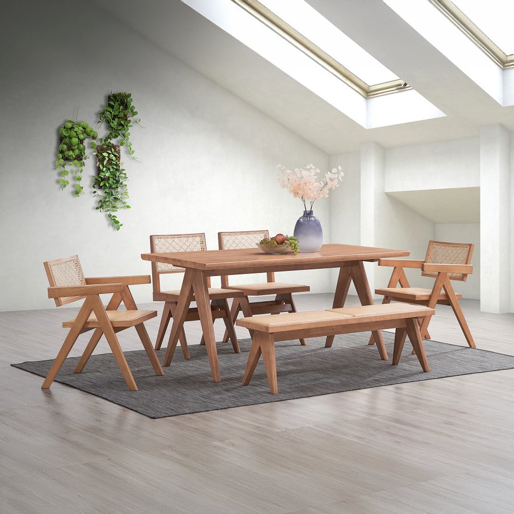 Velentina Bench Rattan & Natural. Picture 5