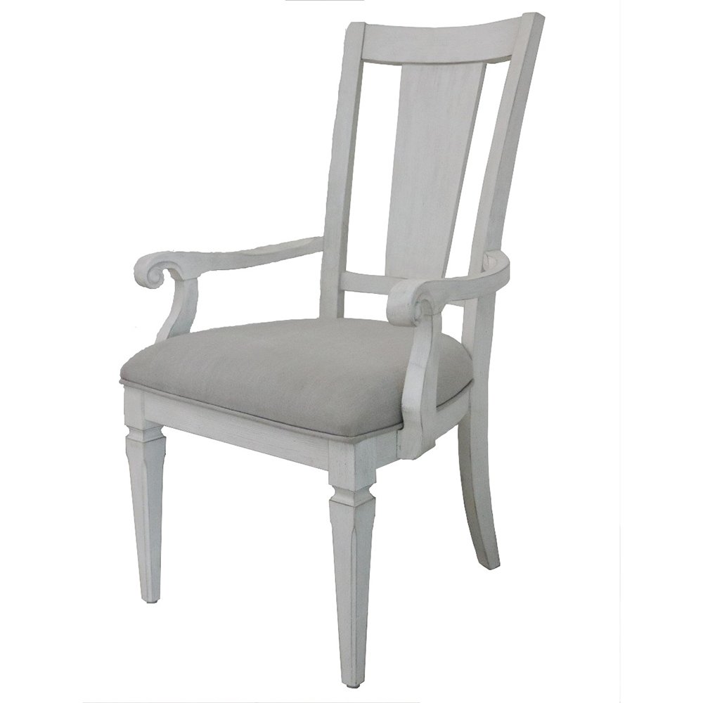 Katia Arm Chair (Set-2) Light Gray Linen & Weathered White. Picture 2