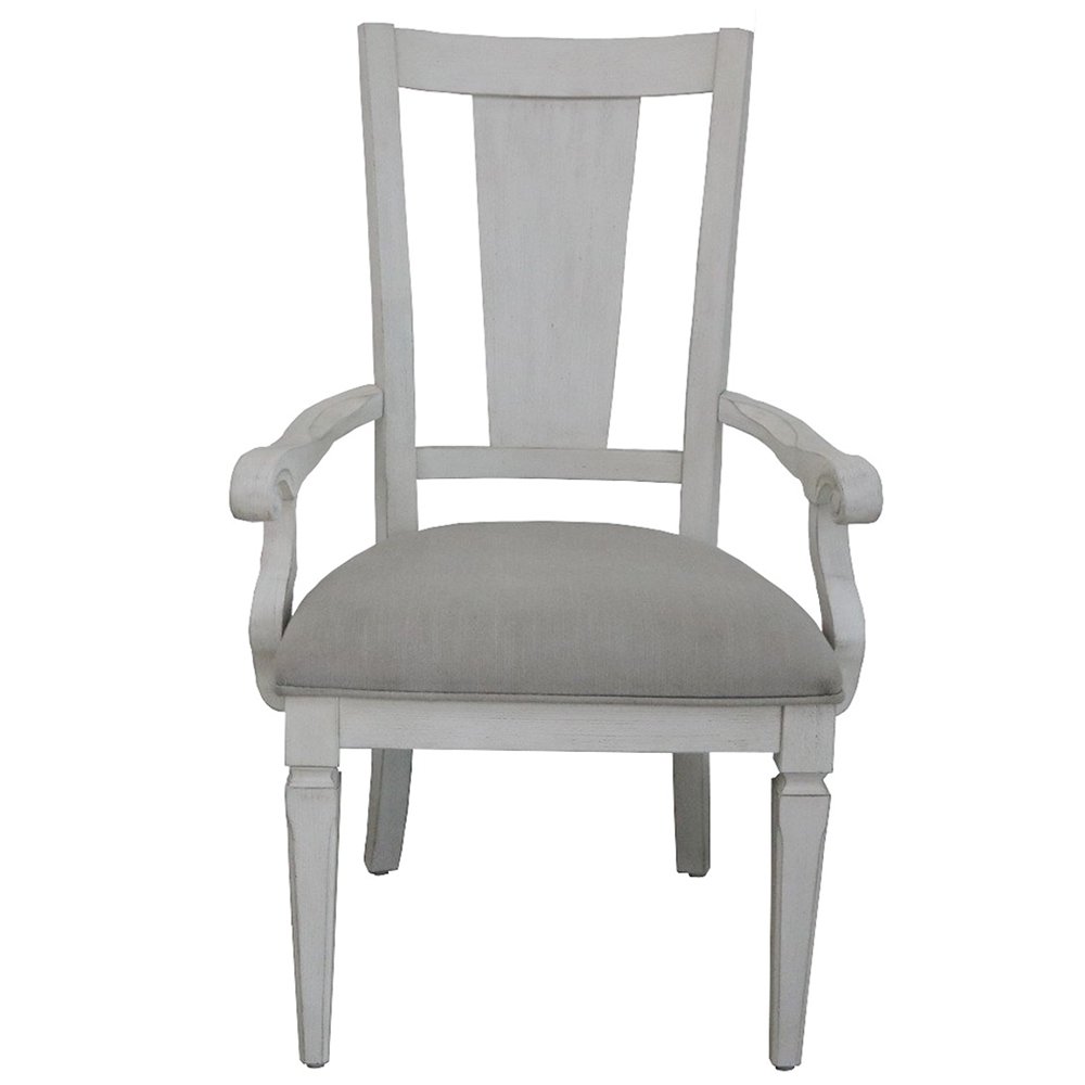Katia Arm Chair (Set-2) Light Gray Linen & Weathered White. Picture 3