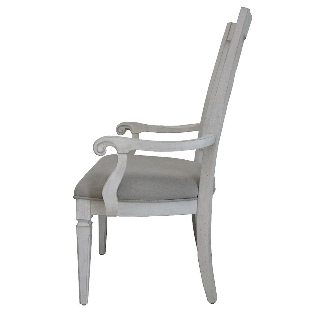 Katia Arm Chair (Set-2) Light Gray Linen & Weathered White. Picture 4