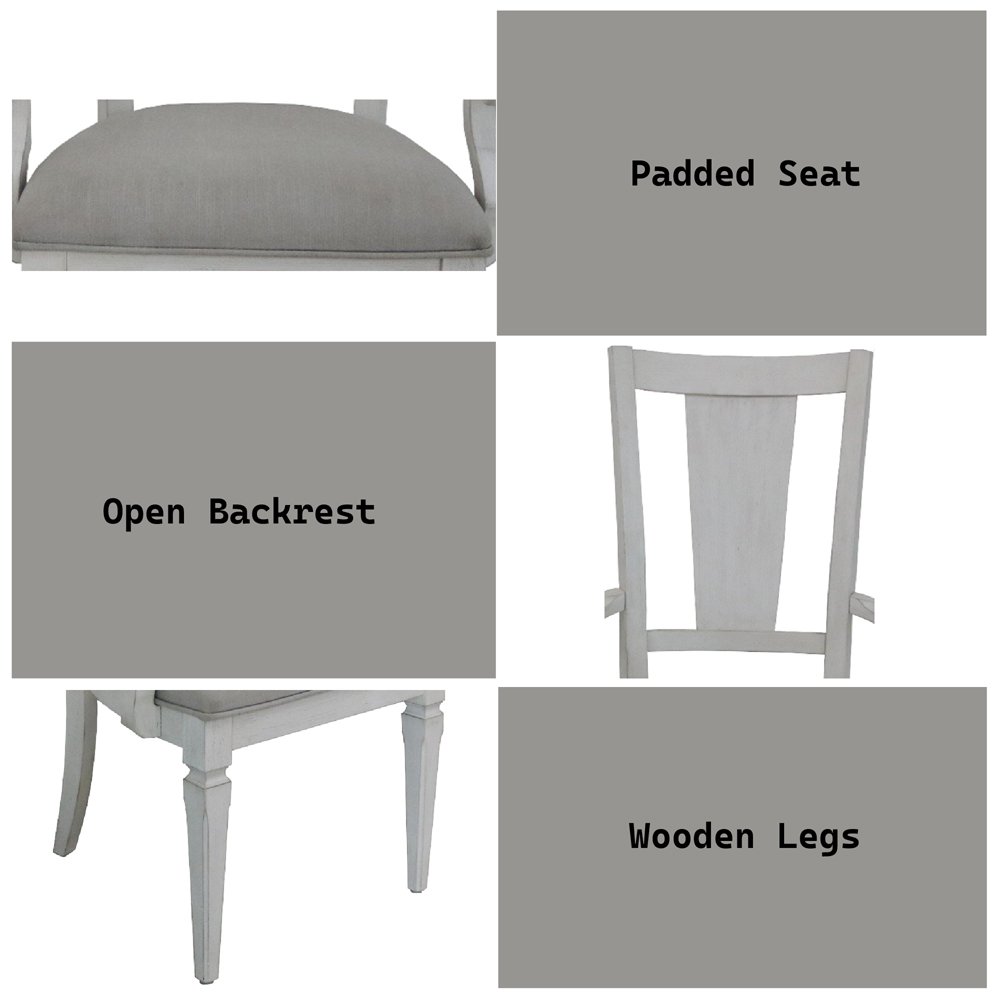 Katia Arm Chair (Set-2) Light Gray Linen & Weathered White. Picture 7